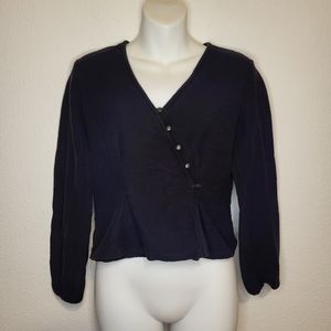 Madewell Texture & Thread button Wrap Top size Small